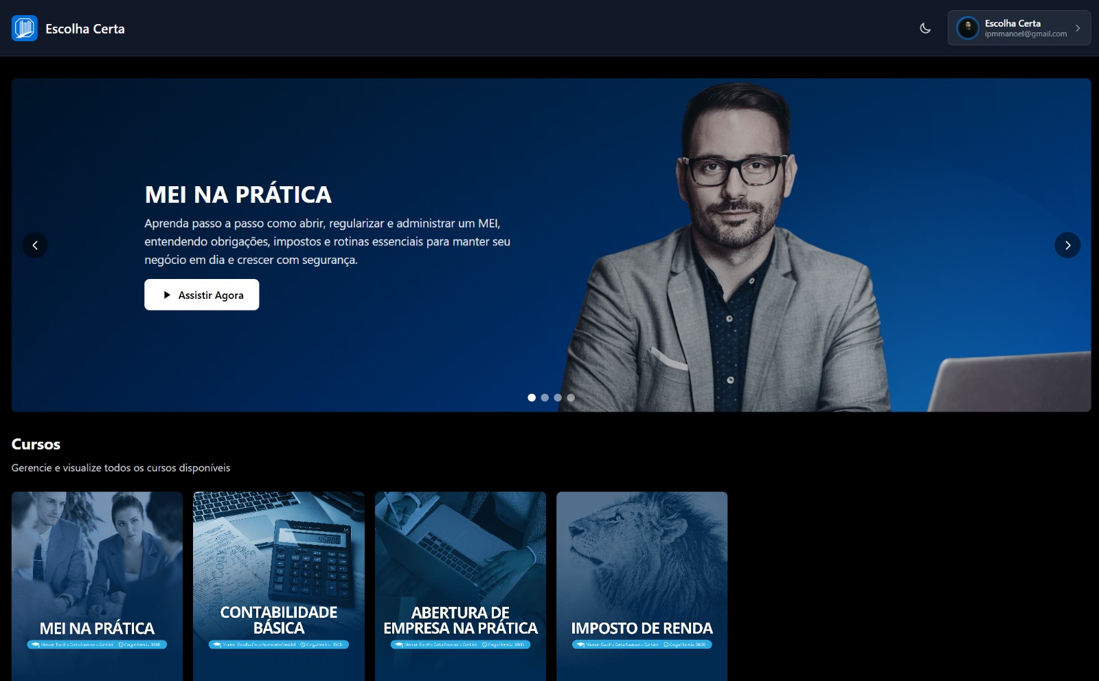 Plataforma de Estudo Online - Escolha Certa